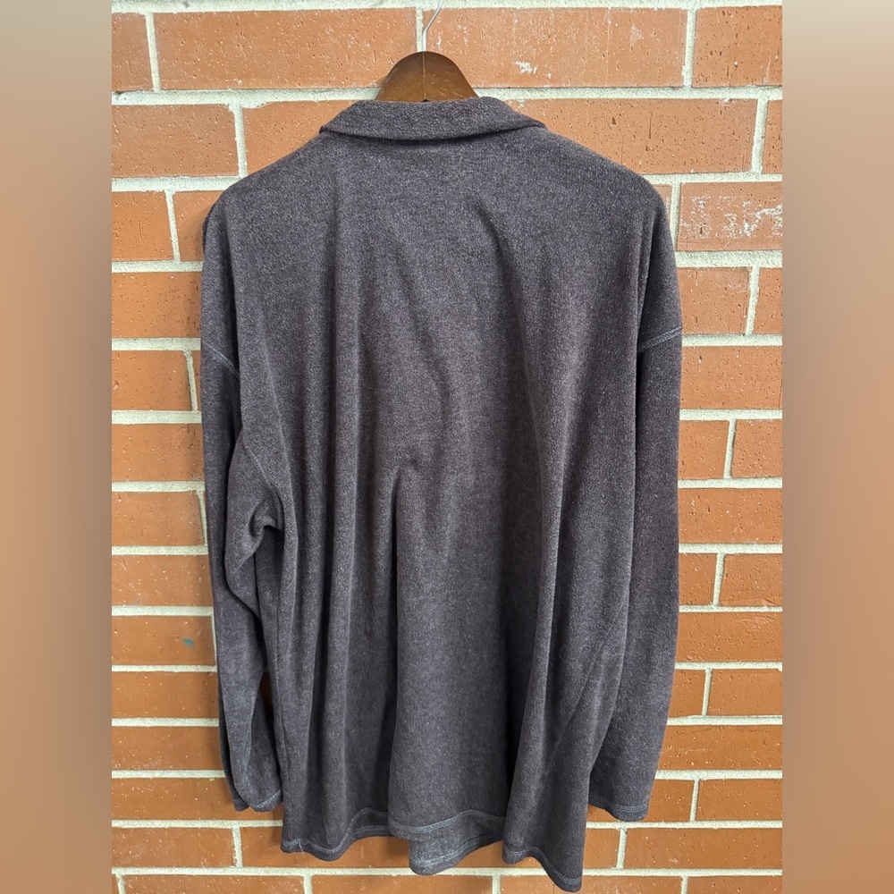 High Sierra XL Brown Quarter Zip Fleece Pullover Outdoor Hiking Casual - Picture 2 of 3